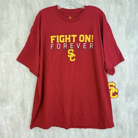 USC Trojans T-Shirt Men's 2XL Fight On Forever Red Short Sleeve Crew Neck NWT - Picture 1 of 12